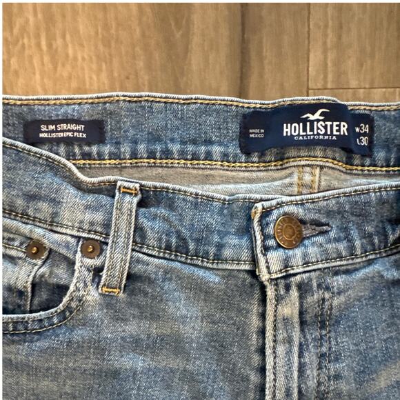 Hollister Flex Slim Straight Men's Jeans 34x30 - Picture 3 of 7